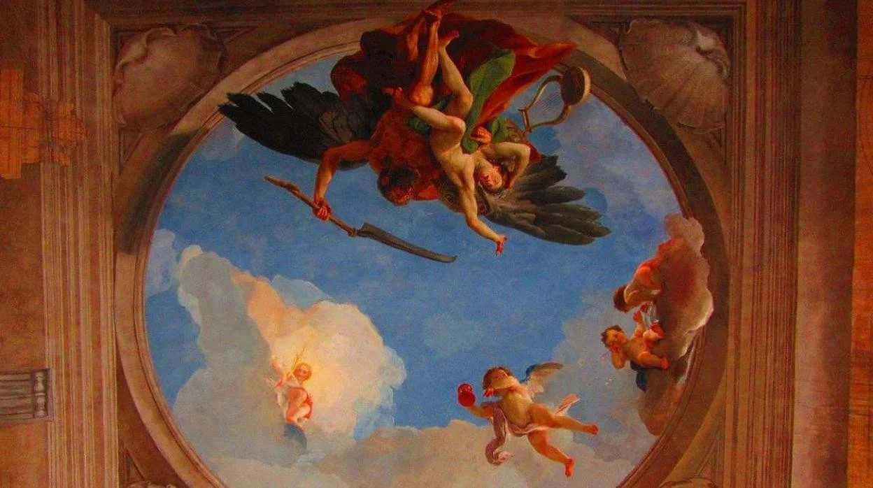 Lámpara de araña y palcos de la sala del Teatro Real Carlos III