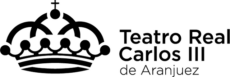 Logotipo del Teatro Real Carlos III de Aranjuez: corona real sobre el nombre del teatro